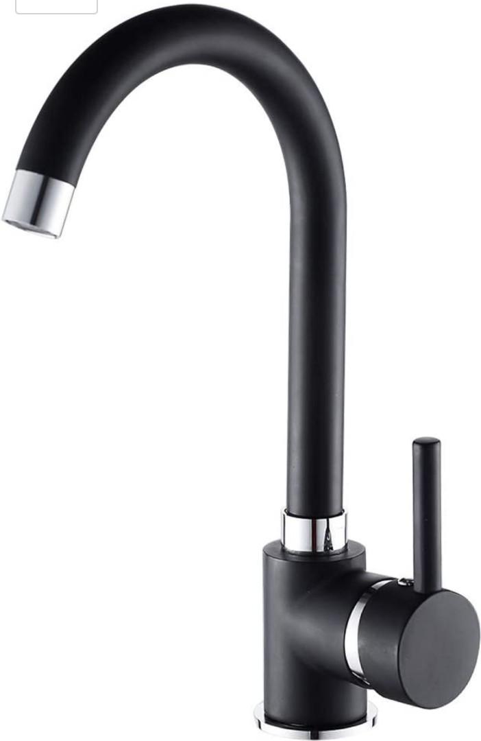 Ghopy Single Lever Swivel Spout Modern Kitchen Sink Basin Mixer Tap With Uk Standard Fittings Black Home Appliances Kitchenware On Carousell