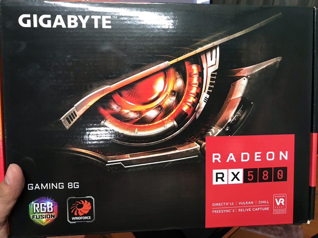 Gigabyte Radeon Rx580 8gb Gddr5 Gaming Video Card Electronics Computer Parts Accessories On Carousell