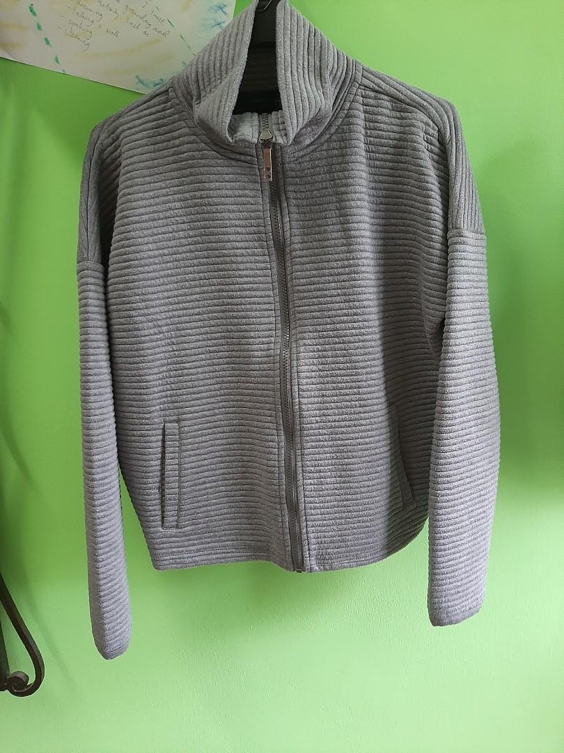 Grey cotton jacket women's Clearance