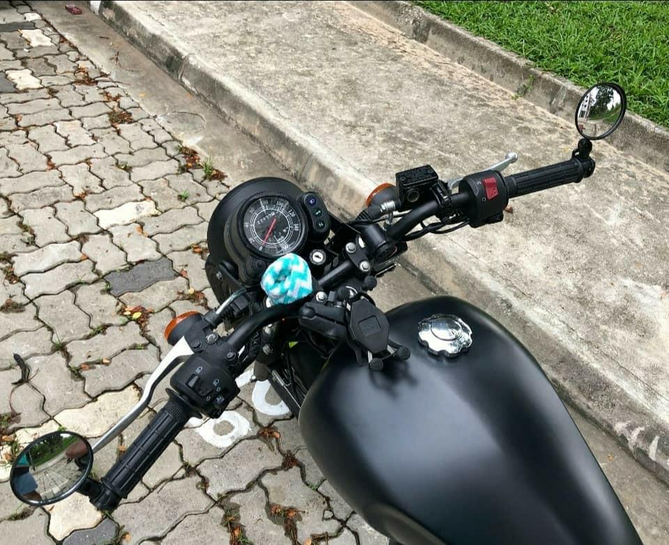 Bike handle side mirror top