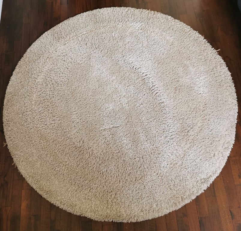 Ikea ADUM Carpet Round, Rug, high pile, beige, Furniture & Home Living ...