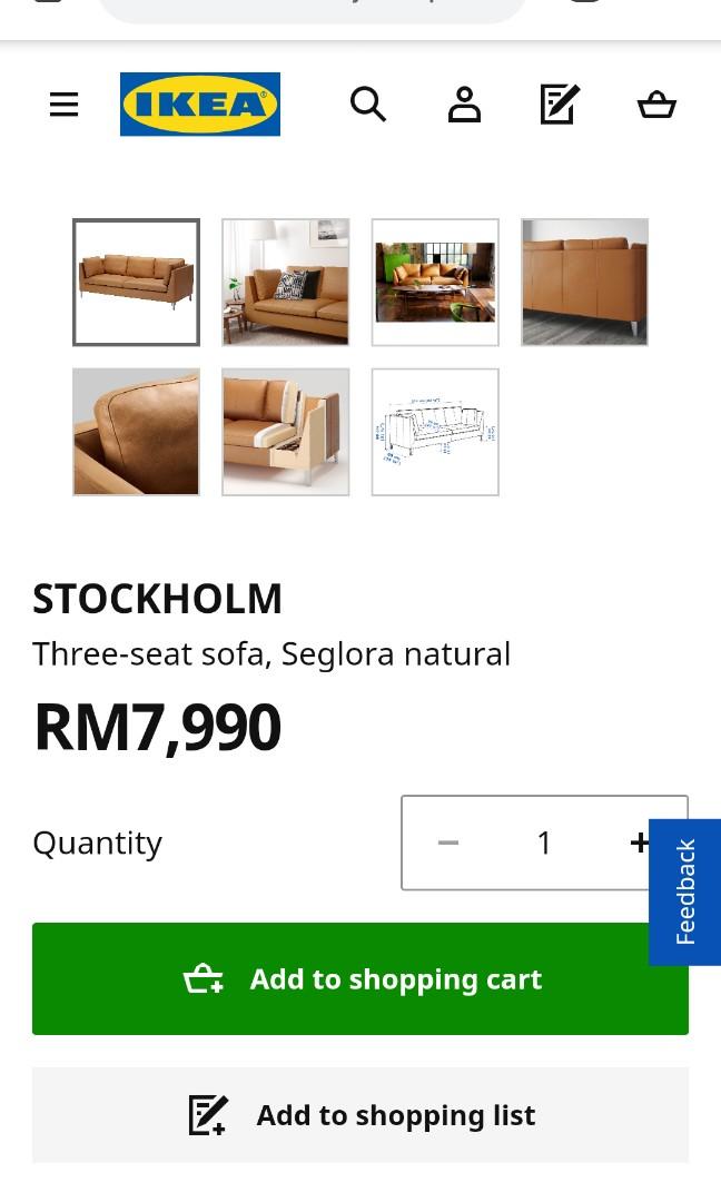 Stockholm Genuine Leather Couch