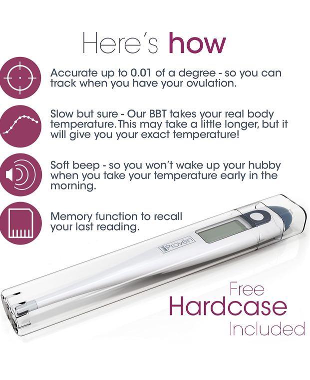 iProven BBT-113Ai Basal Thermometer - 0.01 Clinical Accuracy - Ovulation  Tracking - Extra Soft Beep - Measure Real Body Temperature