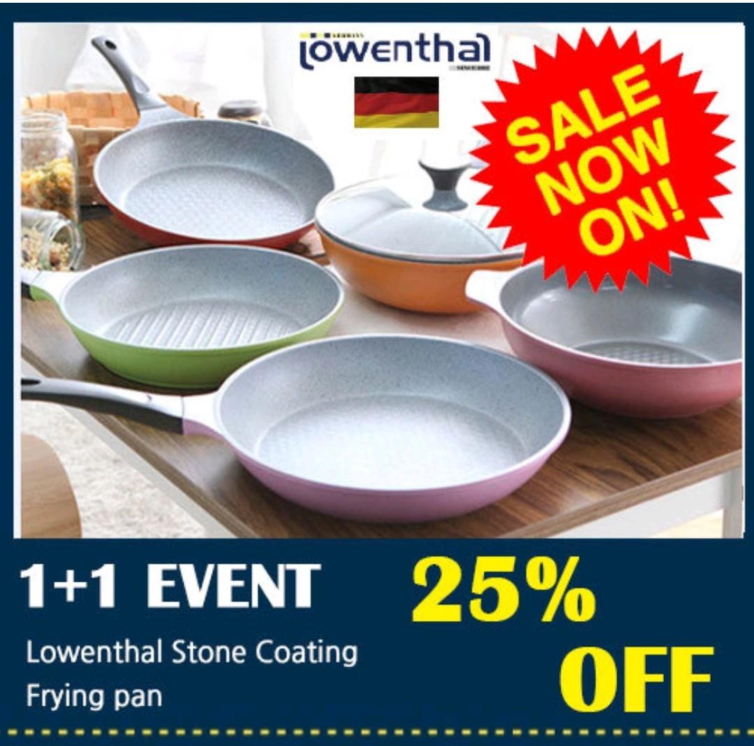 Lowenthal Official 1 1 Titanium Stone Frying Pan Wok Grill Pan Pot Woks Cooking Cookware Home Appliances Kitchenware On Carousell