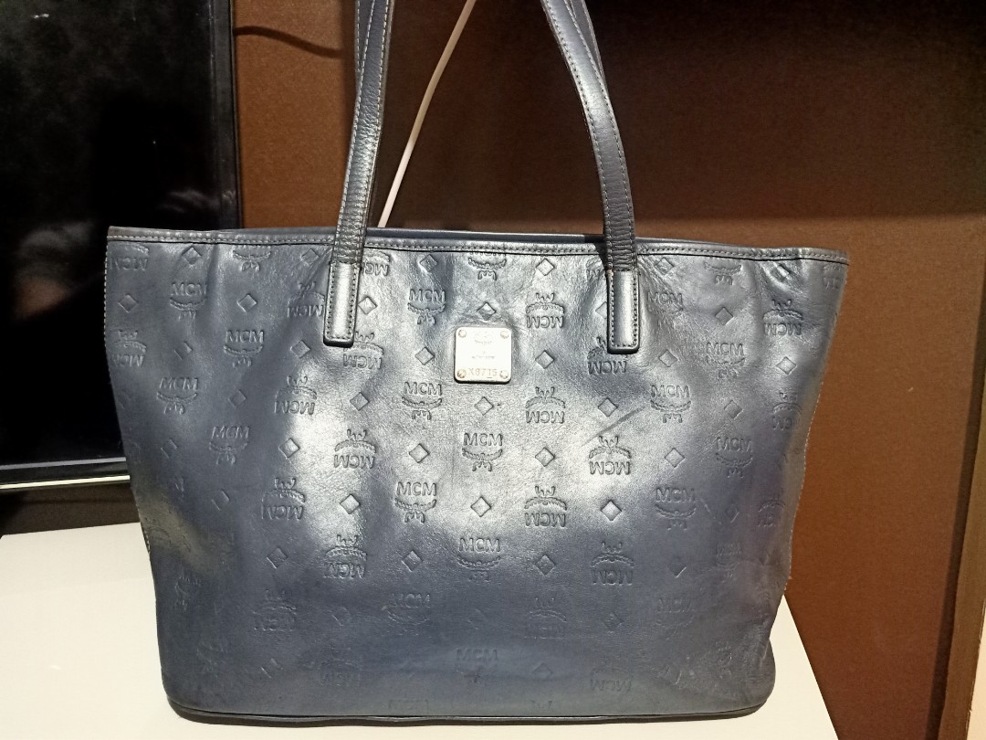 mcm silver tote