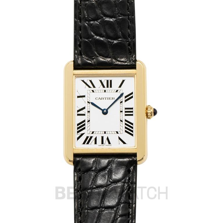 NEW Cartier Tank Solo 34.8 mm Quartz Silver Dial 18K Yellow Gold Unisex Watch W5200004