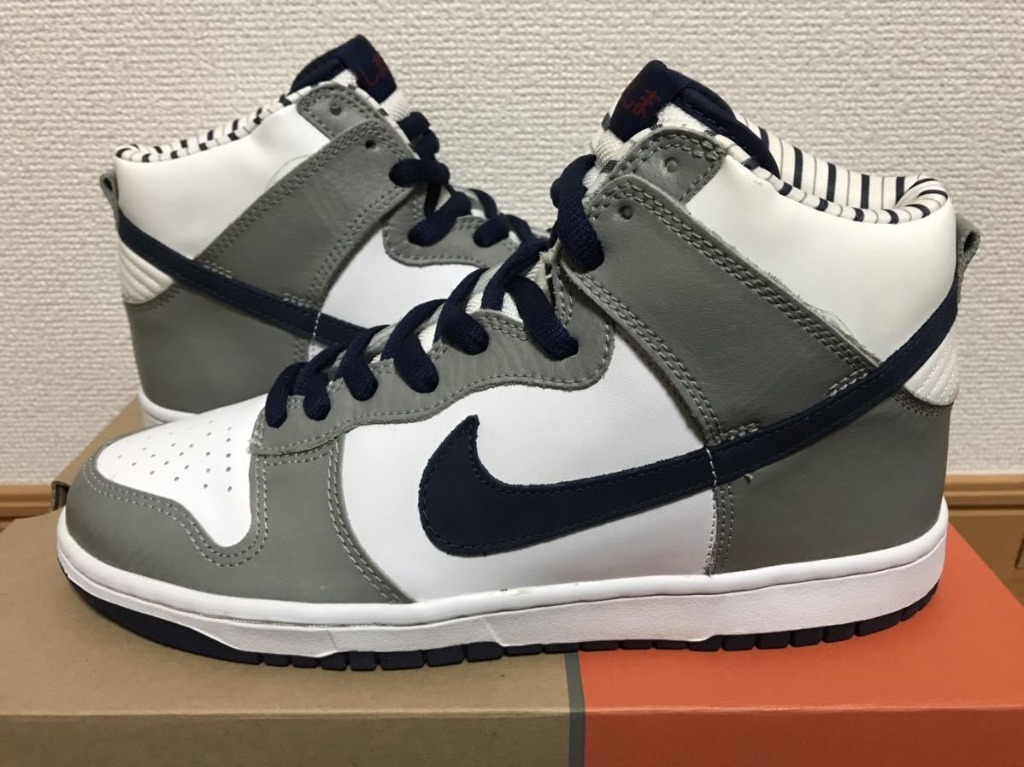 NIKE DUNK HIGH SHIMASHIMA WHITEMIDNIGH NAVY MEDIUM