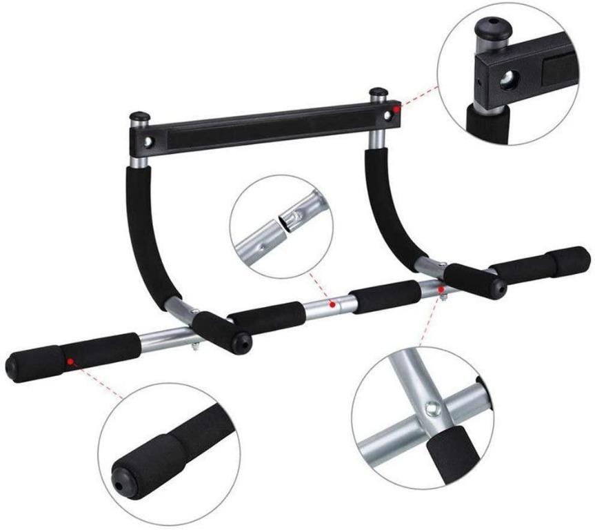 🇸🇬No Drill Pull Up Bar Easy Install Total Upper Body Workout, Sports