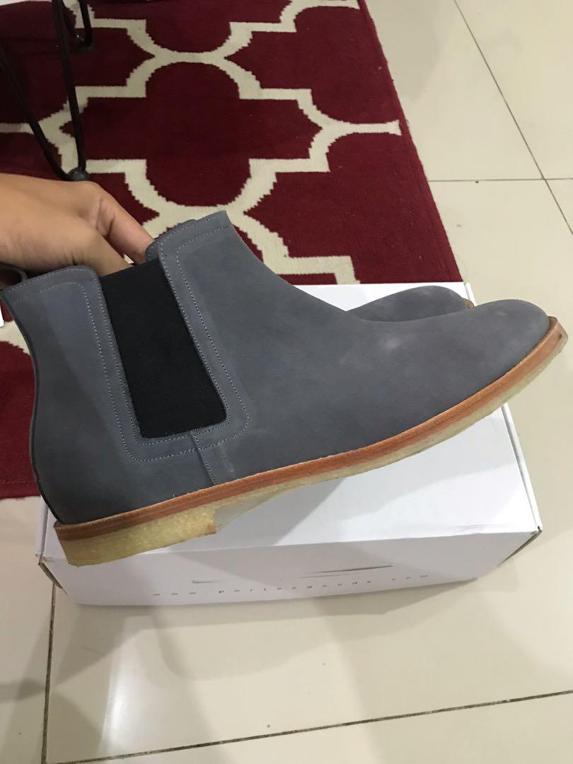 Portee Goods Chelsea Boots Dark Grey Suede Leather