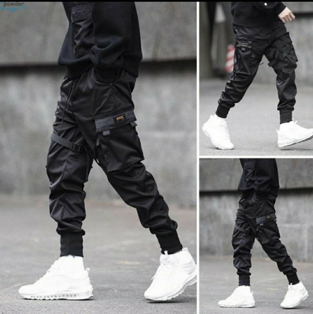 mens white cargo joggers