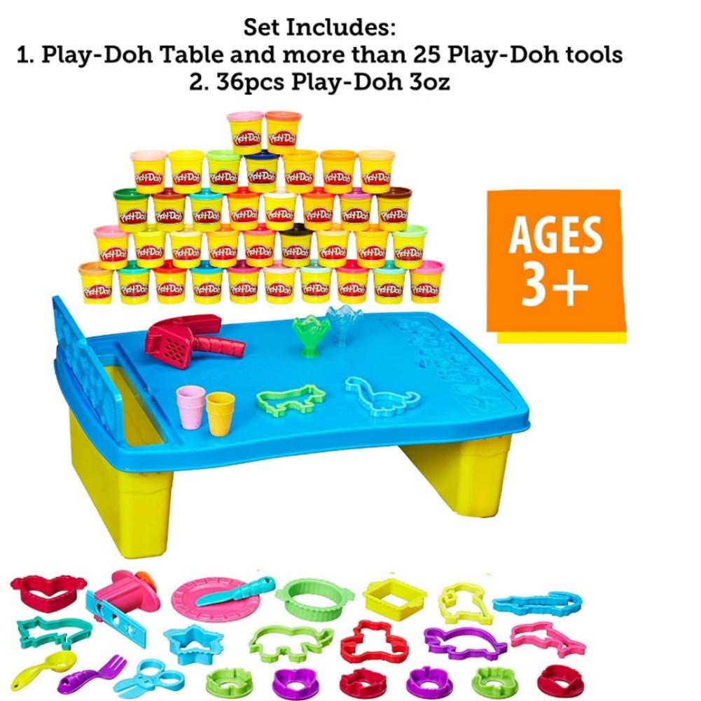 play doh play and store table set