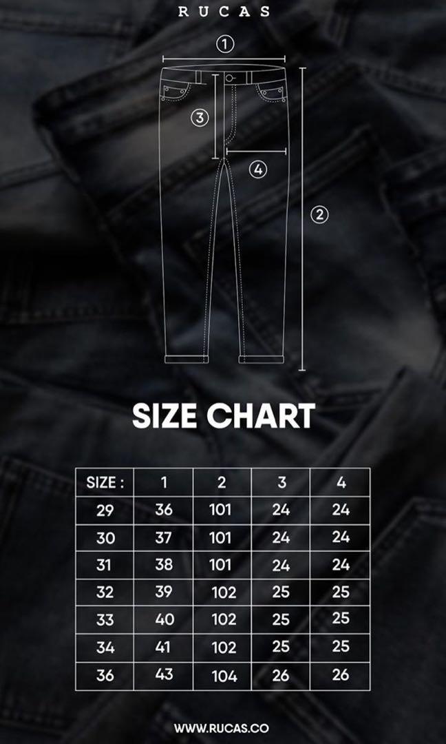 RUCAS BLUE ABSTRACT DENIM, Fesyen Pria, Pakaian , Bawahan di Carousell