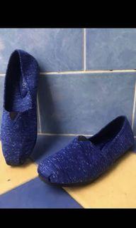 Sepatu flat, empuk biru, wakai toms