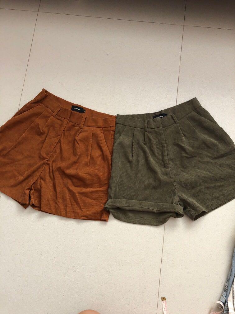 corduroy high waisted shorts