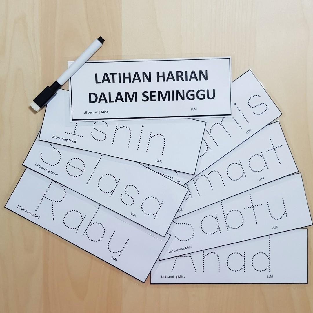 Title Tracing Of Days Of The Week Malay Books Stationery Children S Books On Carousell