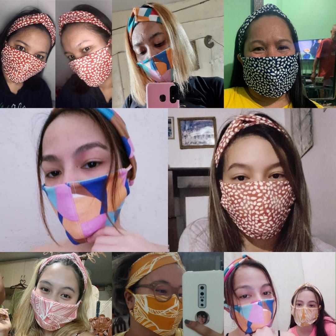 Turban and Face mask set (Category: Hair Accessories) located in Rizal. Submitted by ecalian (Listing ID 1007103124, Image 3). Description: Be safe and Beautiful, the New normal Fashion 😊 Open for reservation..