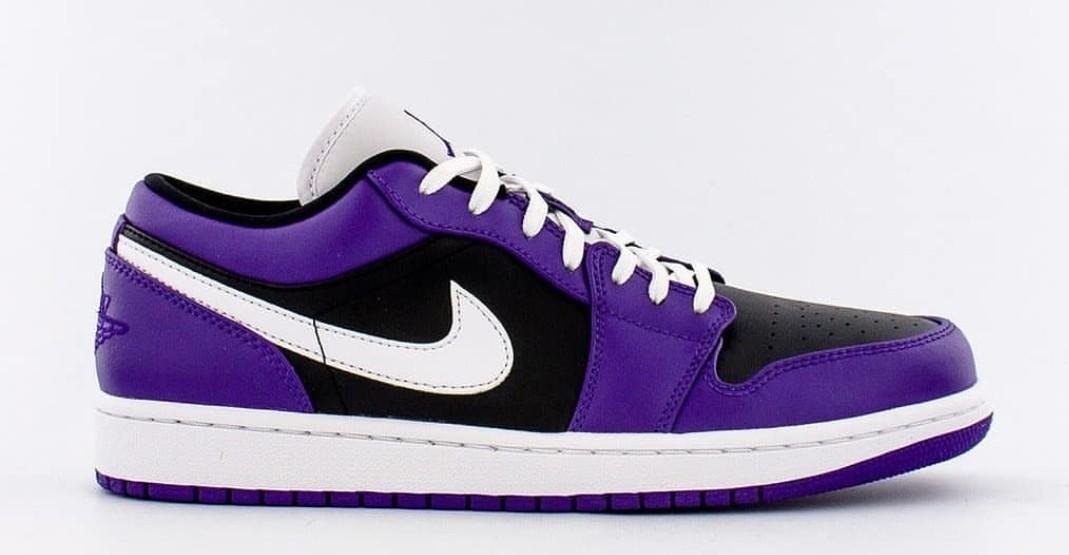 purple and black jordan 1s