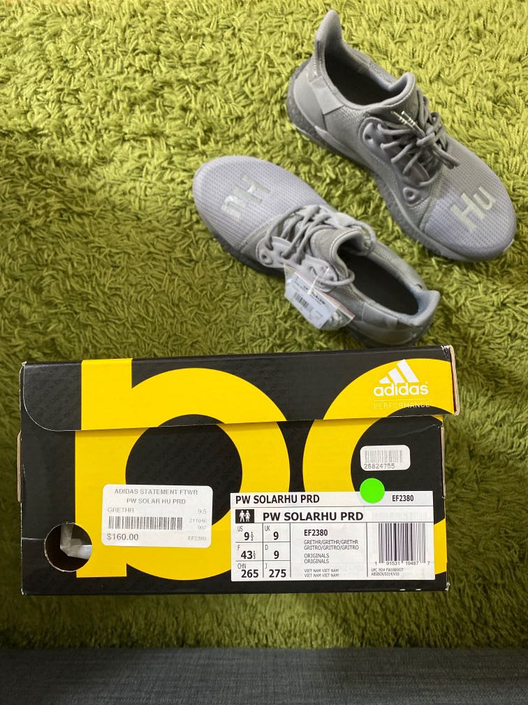 US9.5 Pharrell x Solar Hu Glide PRD Grey Men s Fashion
