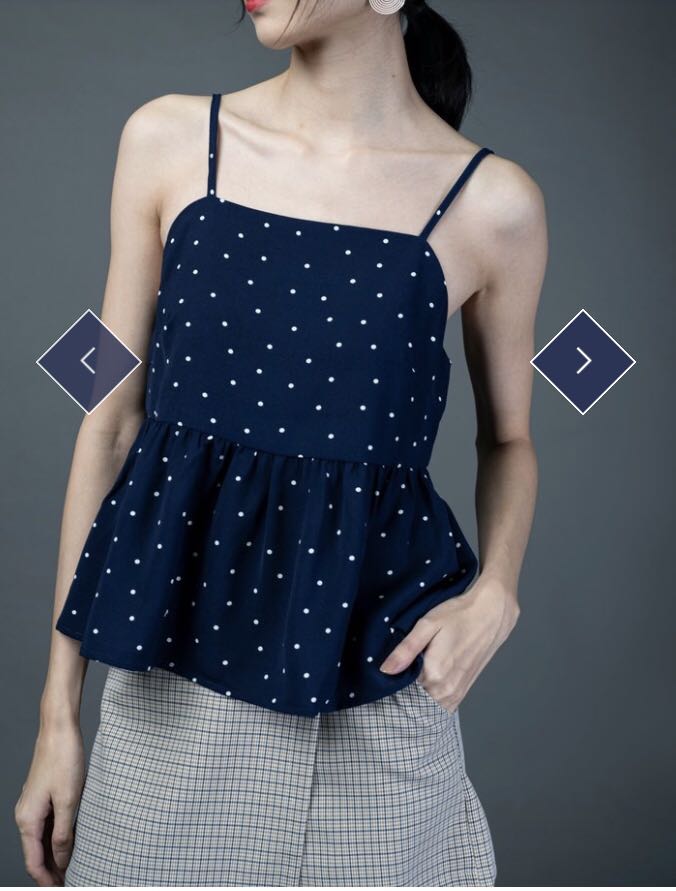 polka dot peplum top