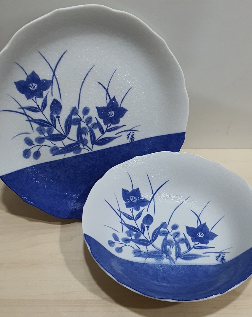 Vintage beautiful Japanese plate and bowl, Furniture & Home Living