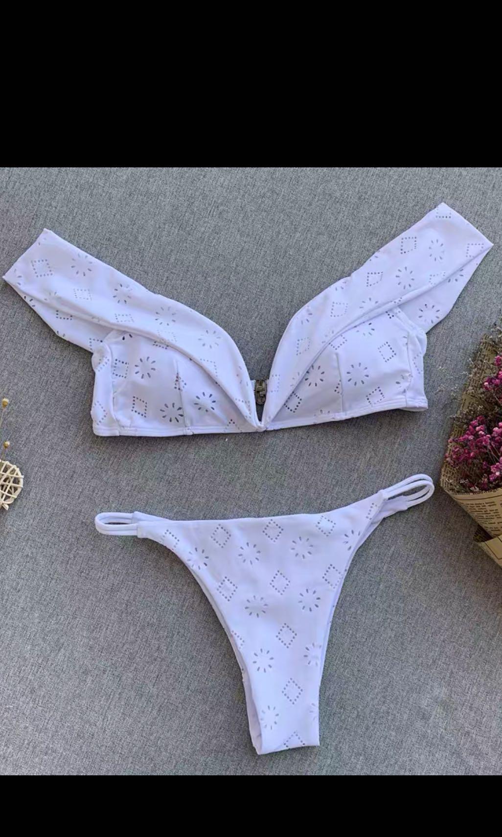 White off clearance the shoulder bikini