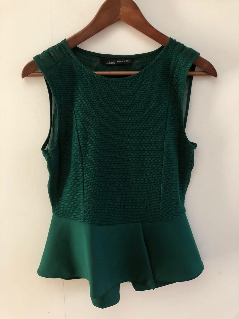 green peplum shirt