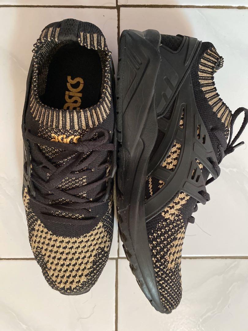 Asics gel kayano deals trainer knit black gold