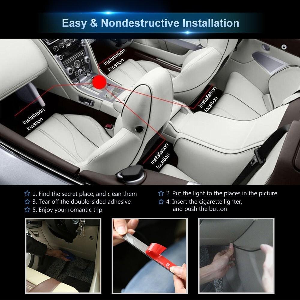 Car Interior App Remote Control Rgb Led Light Strips Car