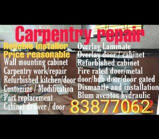 Carpentry repair/ikea furniture assembly/door lock/door closer/door stopper/relaminate cabinet/drawers track/sliding door/drilling etc.... Carpentry repair/ikea furniture assembly/door lock/door closer/door stopper/relaminate cabinet/drawers track/sliding door/drilling etc....