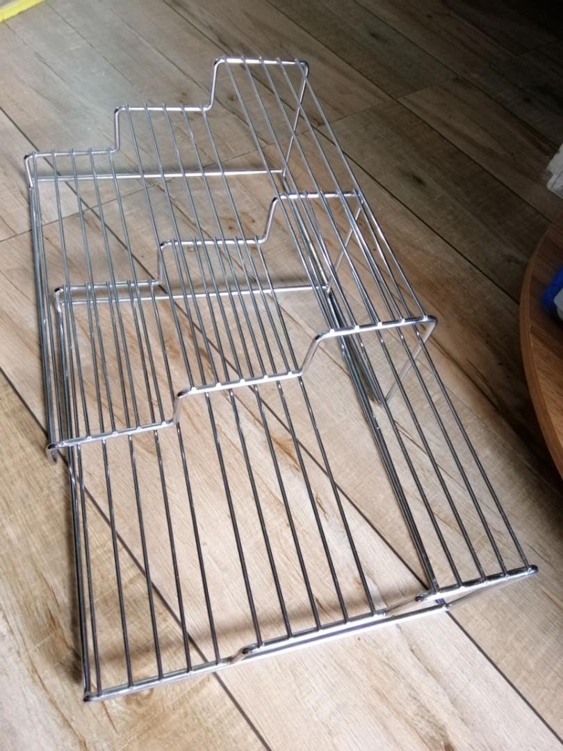 Chrome expandable 3 tier organiser storage rack (Category: Food Organization & Storage) located in Paranaque City. Submitted by zac.sei (Listing ID 1007407718, Image 2). Description: Chrome expandable 3 tier organiser storage rack Brandnew 2 chrome plated racks 59x26x12.5cm #carouswitch.