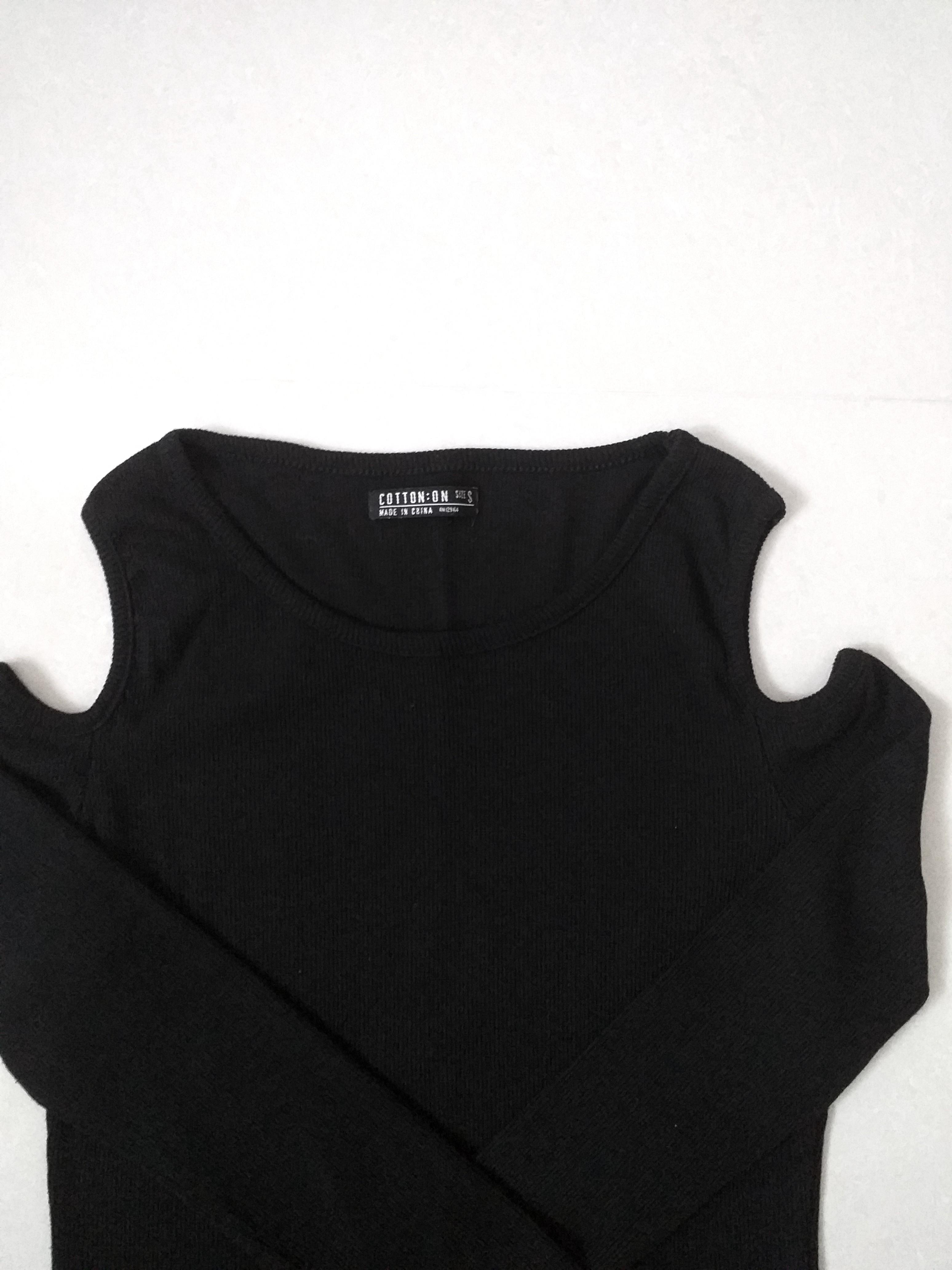 black long sleeve cut out top