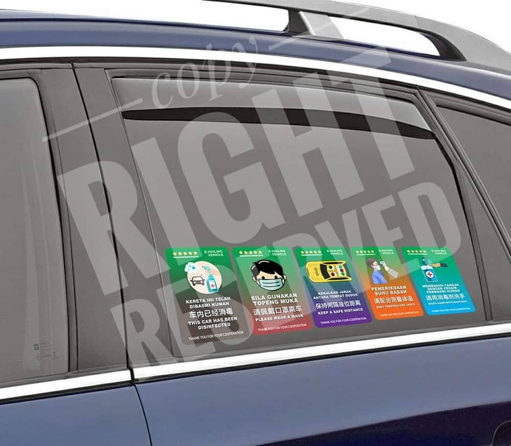 Covid 19 Sop Grab Car Sticker 1 Set Consists 10pcs Auto Accessories On Carousell
