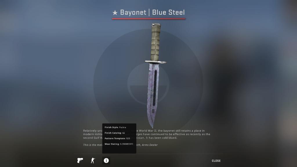 Csgo Bayonet Blue Steel Field Tested Csgo Bayonet Knives Toys Games Video Gaming In Game Products On Carousell