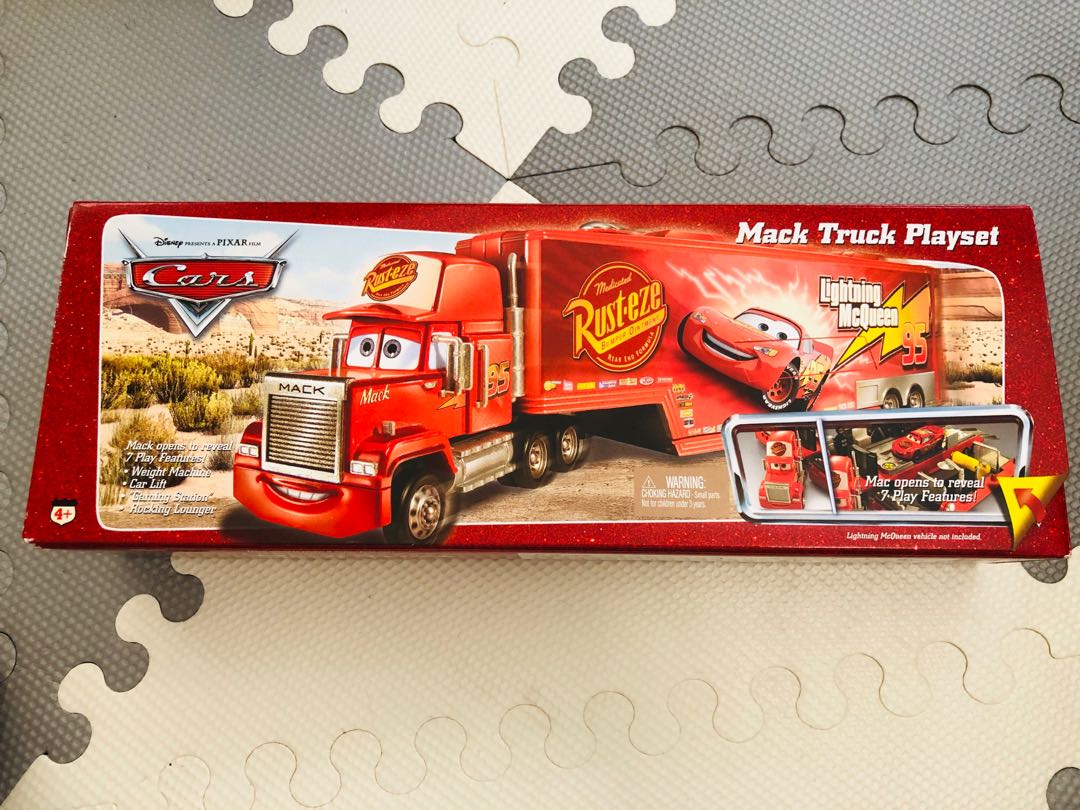 Disney pixar cars movie toys original Mack truck playset, Hobbies