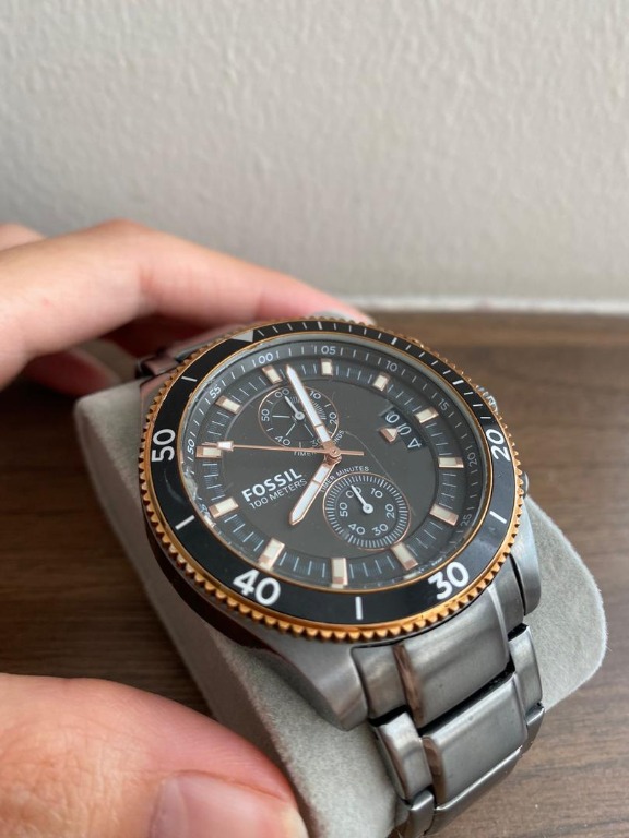 Fossil CH2948 Wakefield Chronograph Black Dial Smoke Ion Plated