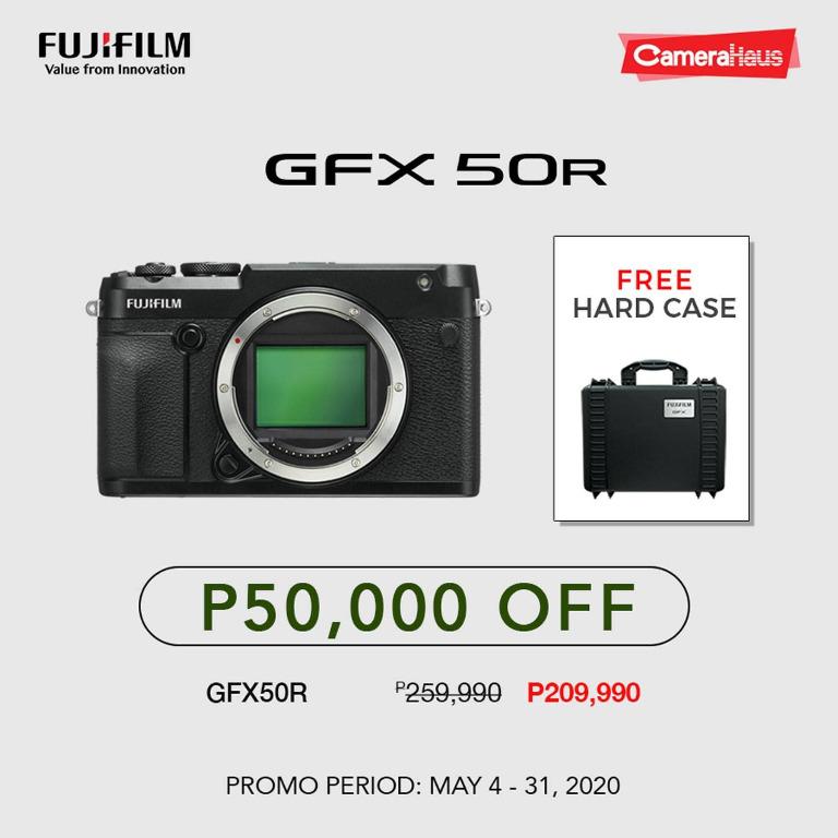Fujifilm gfx-50r medium format mirrorless interchangeable lens camera (Category: Cameras) located in Quezon City. Submitted by direk_kit (Listing ID 1007316434, Image 1). Description: Bnew medium format free hard case 2 years warranty on parts and labor.