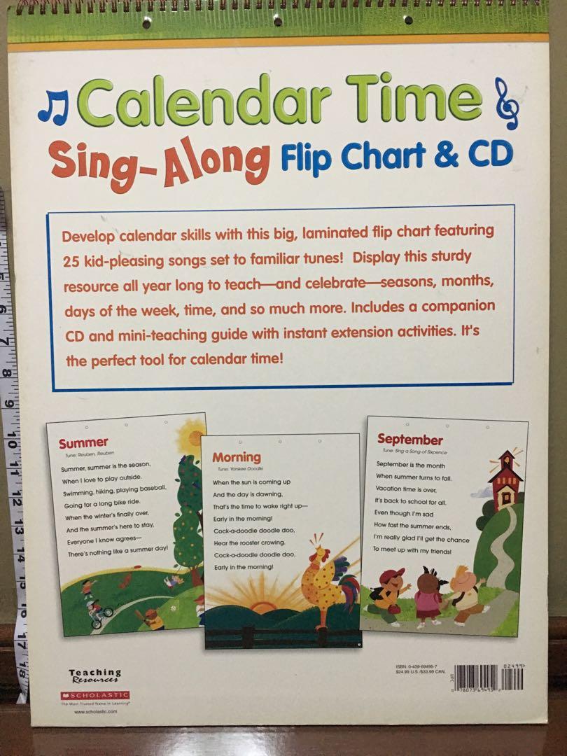 Giant Learning Flip Chart CD Calendar Time Sing Along Scholastic