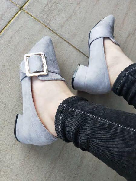 short grey heels