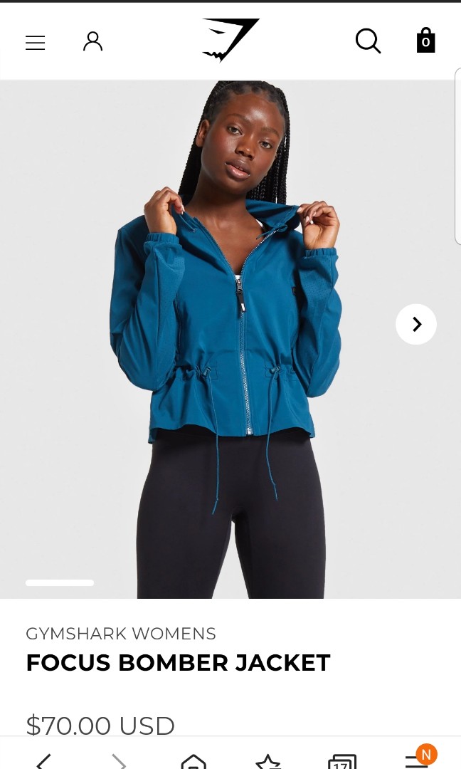 Gymshark bomber jacket XS, Women's 