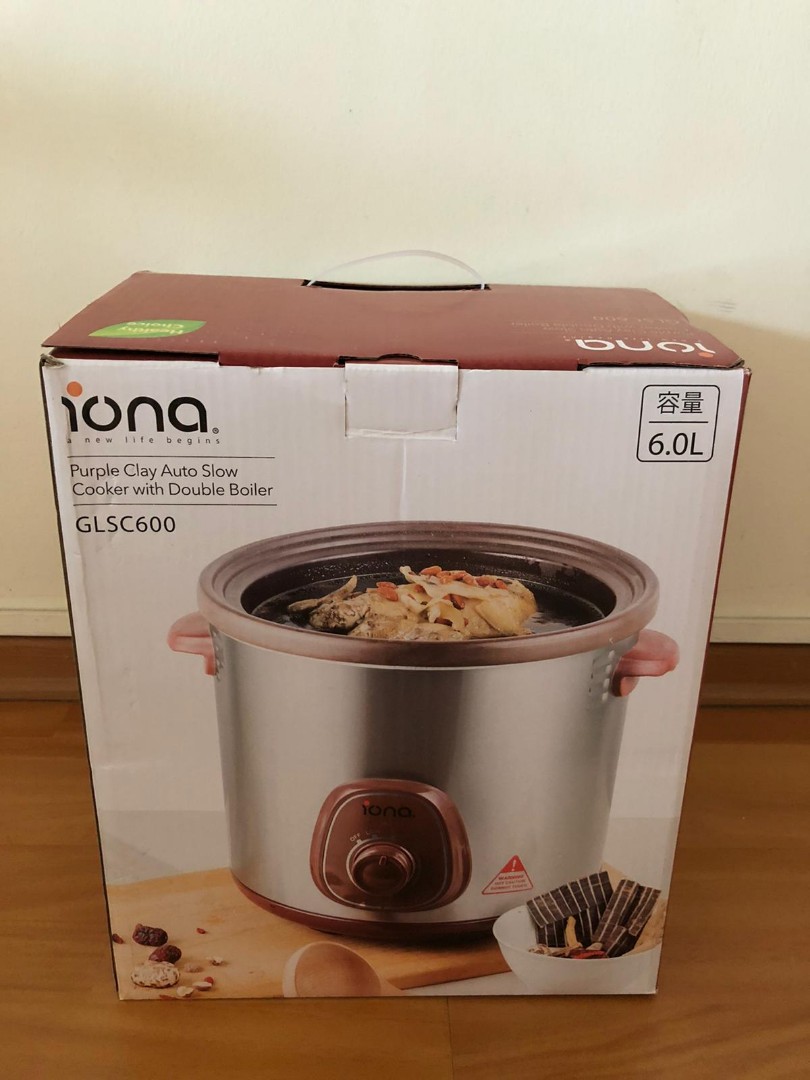 Buy IONA 6.0L Auto Slow Cooker with Double Boiler