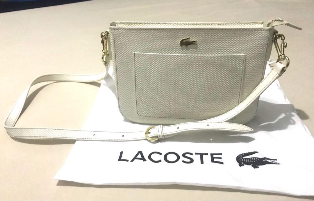 Lacoste white sling sale bag