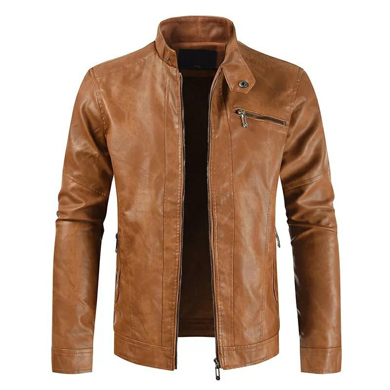 White color top leather jacket