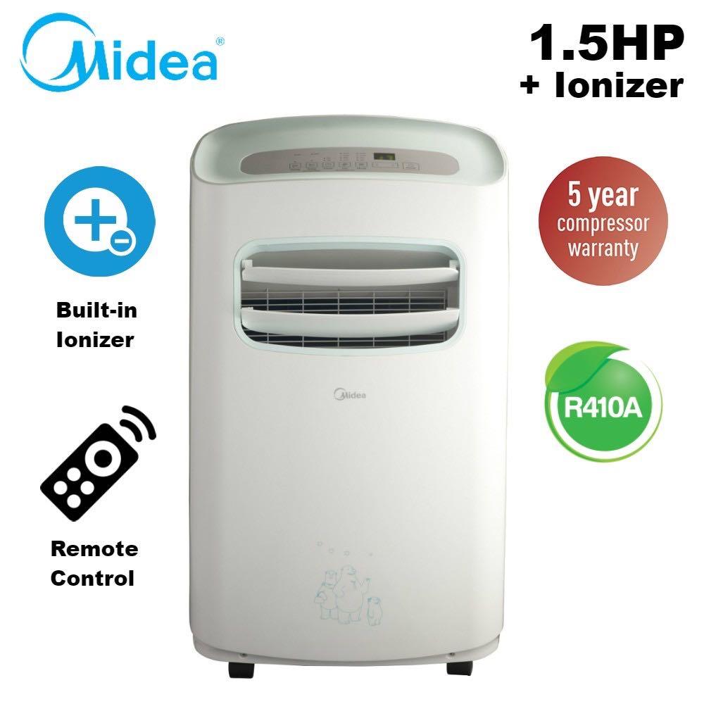 Midea 1.5HP Portable (IONIZER) Air Conditioner / Aircond MPF12CRN1, TV