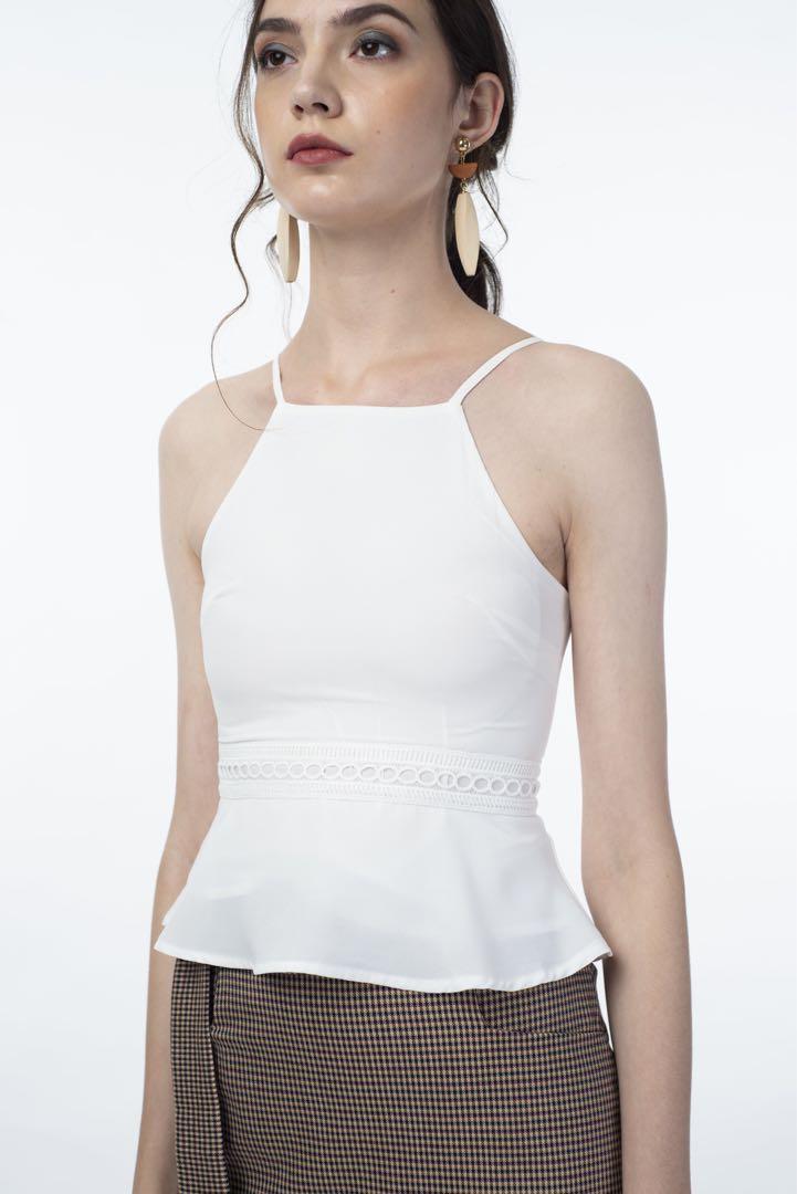 halter neck peplum top