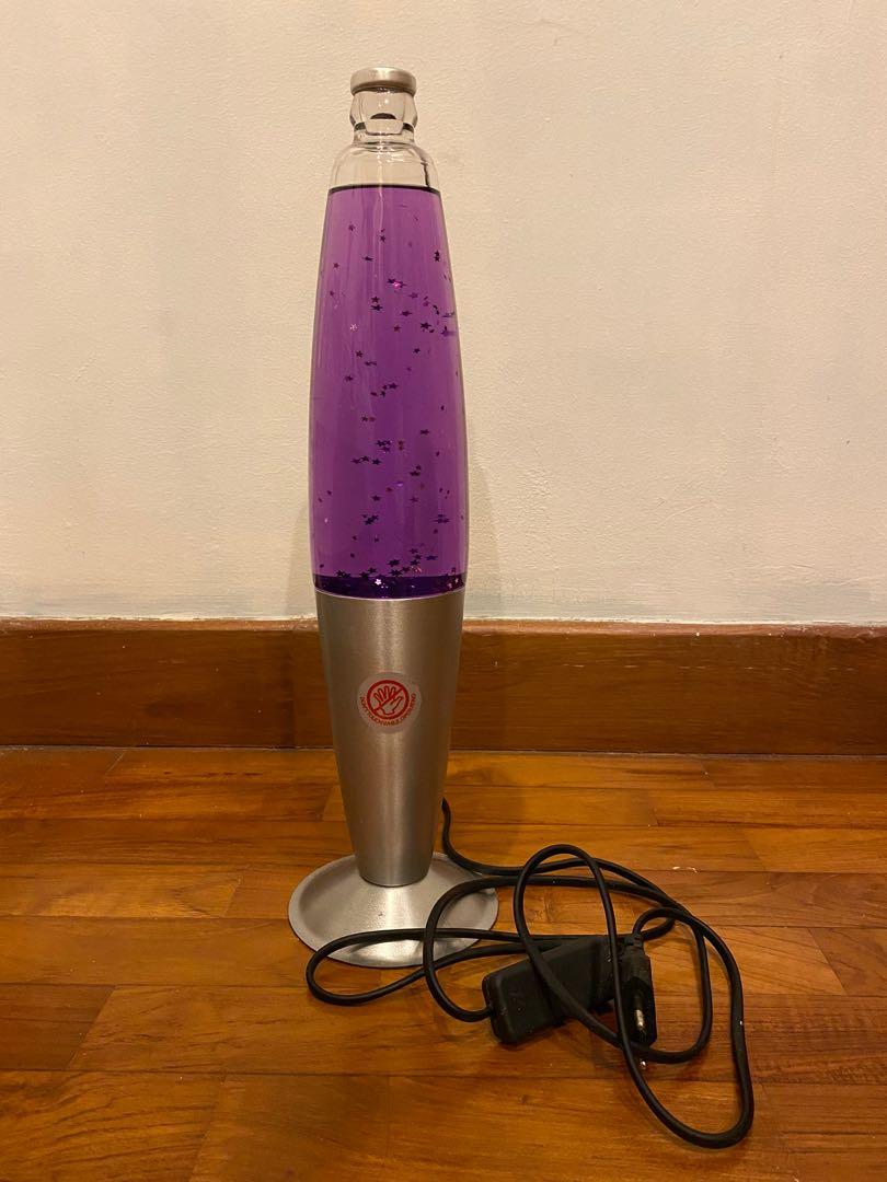 Purple Lava Lamp with Bubbling Stars, Furniture & Home Living, Home