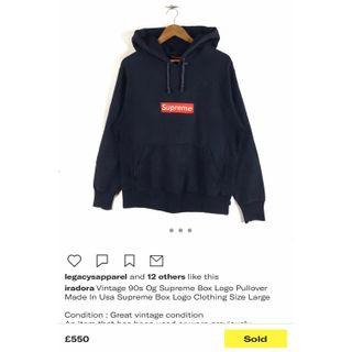 Supreme 1995 Box Logo Pullover Hoodie, not off white LV