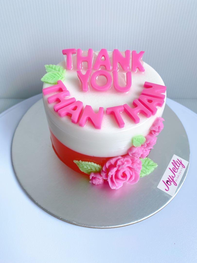 Thank You Rose Jelly Cake 5 48 Food Drinks Baked Goods On Carousell