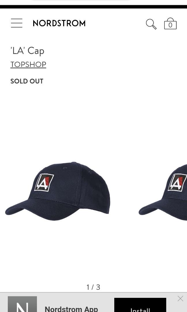 Topshop LA navy baseball cap Men s Fashion Watches Accessories Caps Hats on Carousell