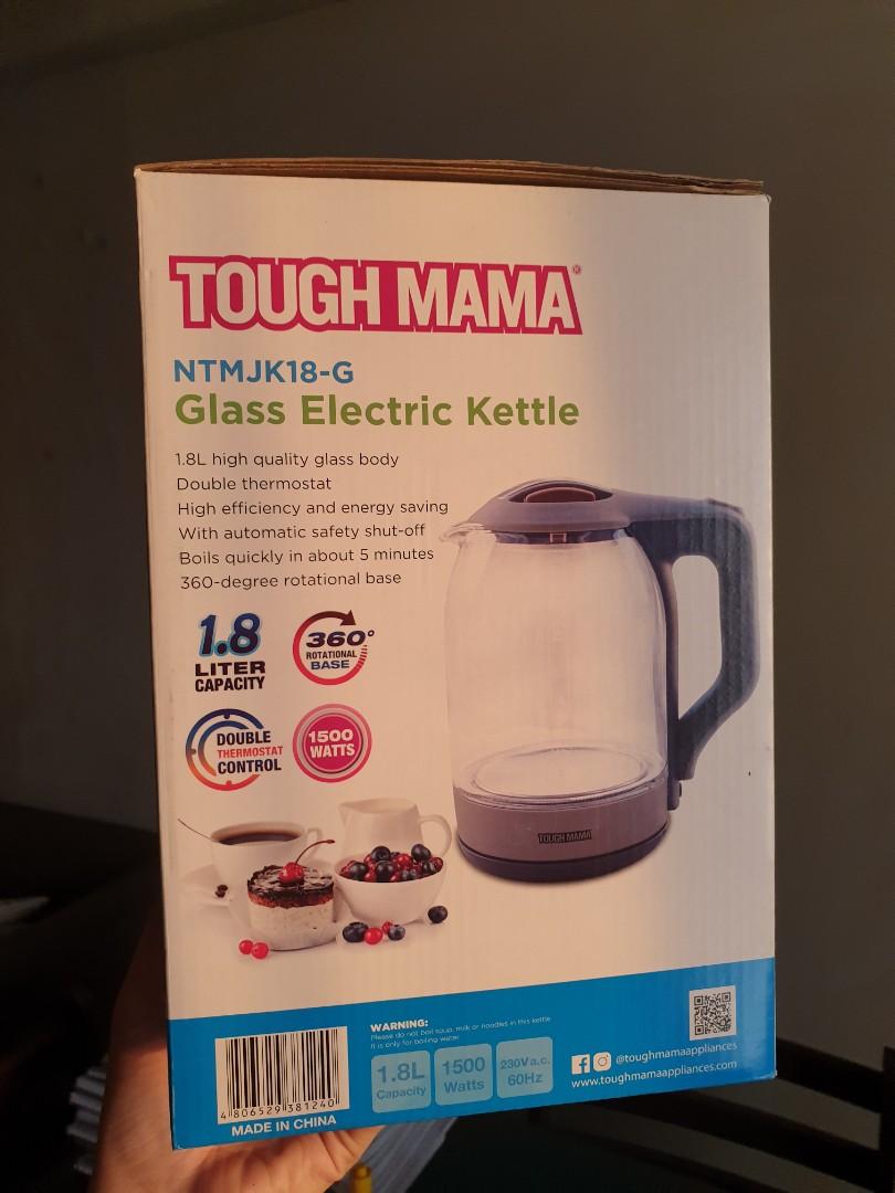 Tough Mama Glass Electric Kettle, TV & Home Appliances, Kitchen