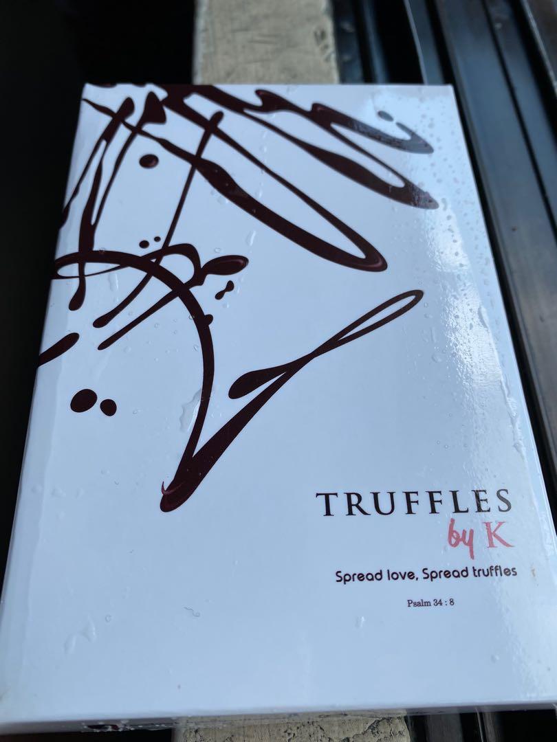 Truffles by K for sale! (Category: Packaged & Instant Food) located in Manila. Submitted by darlabebe03 (Listing ID 1007466832, Image 2). Description: Chocolate Truffles comes in 2 variant Milk Chocolate Dark Chocolate 8x14 cm in size / 28 pieaces .